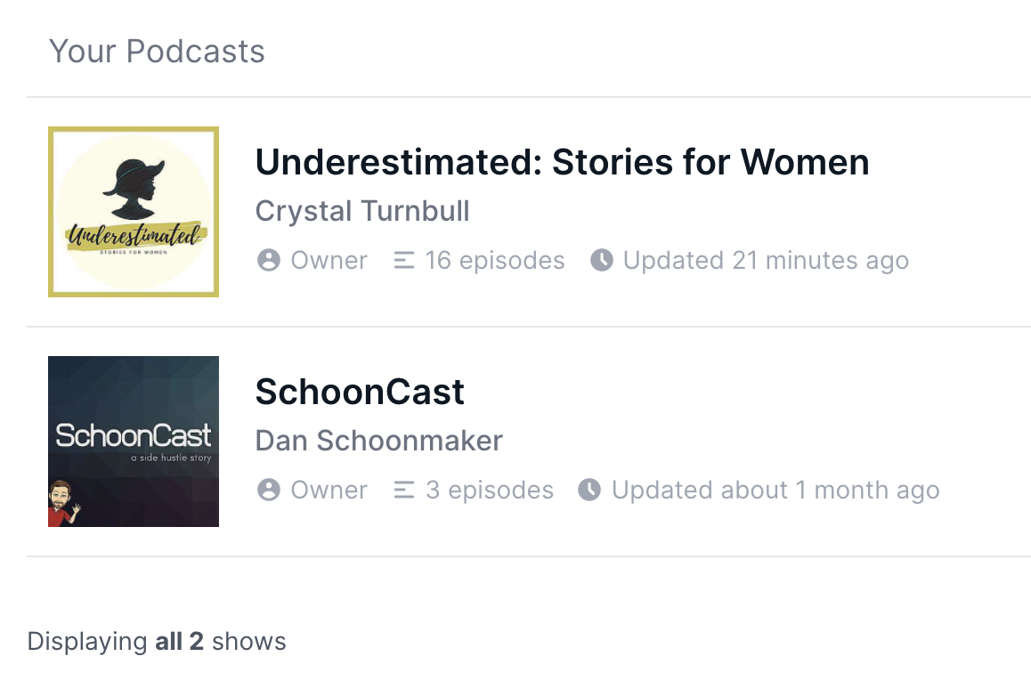 Schooncast and Underestimated podcasts